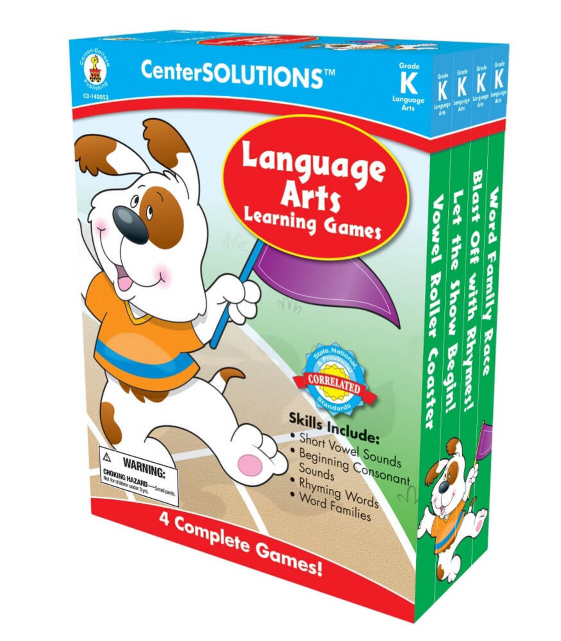 Carson Dellosa Language Arts Board Game Set, Vowels, Consonants, Rhyming Words, and Word Families Kids Games, Phonics Kindergarten Learning Activities